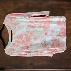 Ruby Rd | Floral| 3/4 Sleeves | L